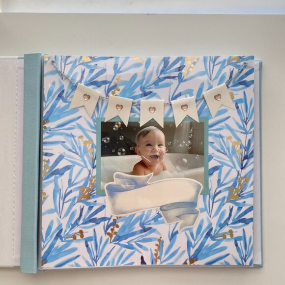 12x12 Baby Boy Premade Scrapbook, Baby Shower Gift, Gift for New Mom - Picture 2 of 14
